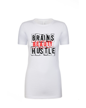 Load image into Gallery viewer, Brains, Beauty, Hustle Re-Loaded T-Shirt (Red)
